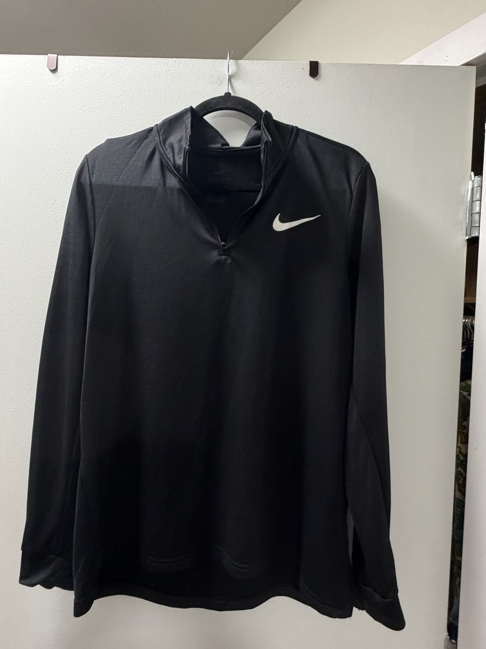 Nike Black Long-Sleeve Quarter-Zip Performance Top